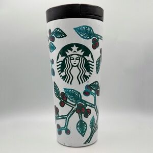 Starbucks 2016 holiday insulated stainless steel tumbler White Holly Berry 16 oz